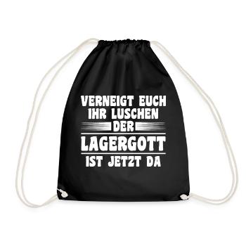Lagergott Staplerfahrer Logistiker Lagerist Gabels - Turnbeutel - Schwarz - Vorne