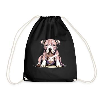 Chiot Pitbul - Sac de sport léger - noir - Devant