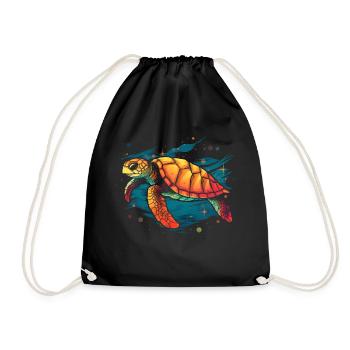 Tortue de mer dans la mer, tortues d’amour - Sac de sport léger - noir - Devant