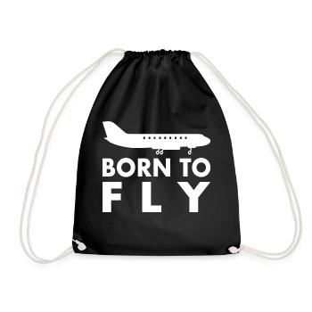 Avion Volant Né pour voler Dicton - Sac de sport léger - noir - Devant