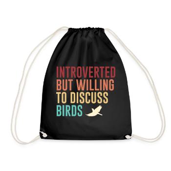 Vogel Vögel Spruch Humor Retro Geschenk - Turnbeutel - Schwarz - Vorne