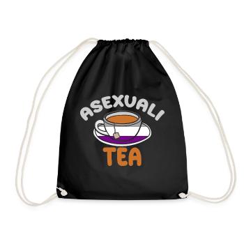 AsexuStyle: Asexuali-tea - Drawstring Bag - black - Front