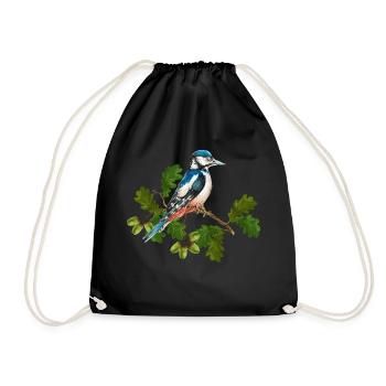 Bunter Vogel - Turnbeutel - Schwarz - Vorne