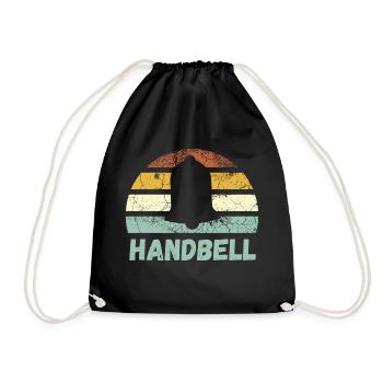 Handbell Retro Vintage Music Instrument - Drawstring Bag - black - Front