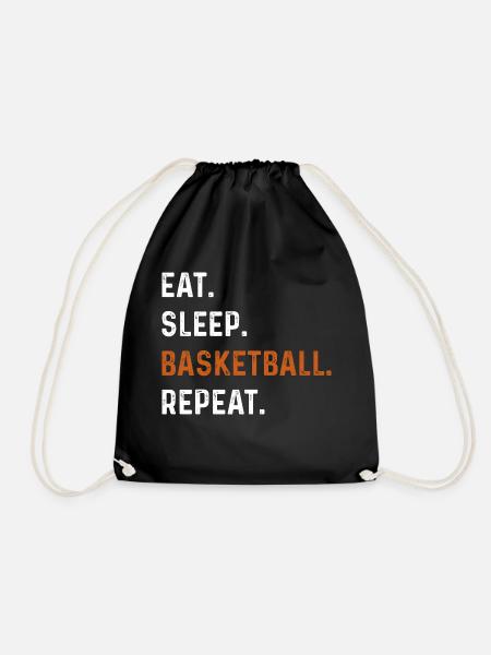 Eat Sleep Basketball Wiederholungsgeschenk - Turnbeutel - Schwarz