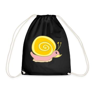 Cute snail - Drawstring Bag - black - Front