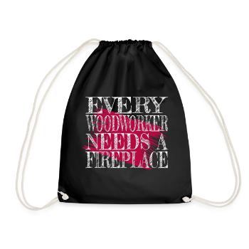 chainsaw carpenter funny carpenter - Drawstring Bag - black - Front