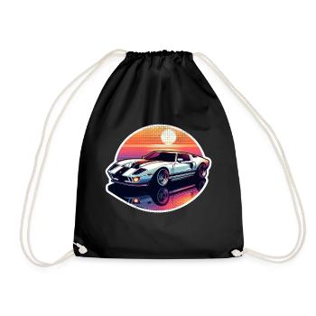 Oldtimer Sonnenuntergang - Turnbeutel - Schwarz - Vorne