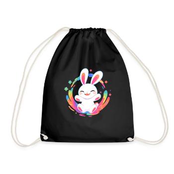 Lapin radieux - Sac de sport léger - noir - Devant