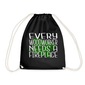gift idea apprentice forester felling humor - Turnbeutel - Schwarz - Vorne