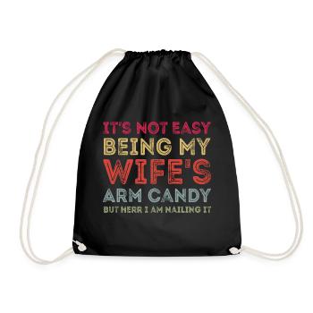 Ce n’est pas facile d’être le bras de ma femme Bonbons rétro - Sac de sport léger - noir - Devant
