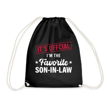 Favorite son in law mother in law or father in law - Drawstring Bag - black - Front