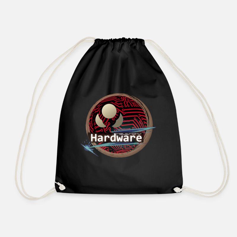 Hardware Logo - Drawstring Bag - black