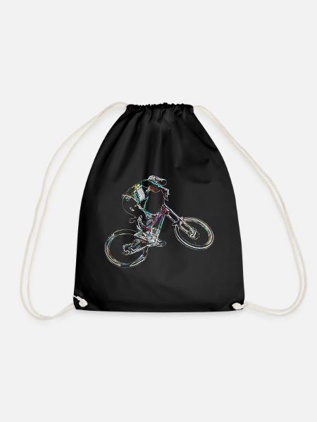 Downhill-Mountainbiken - Turnbeutel - Schwarz