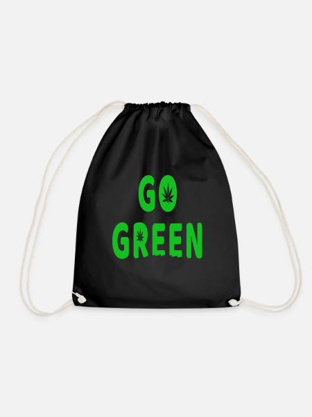 Go Green typo - Turnbeutel - Schwarz