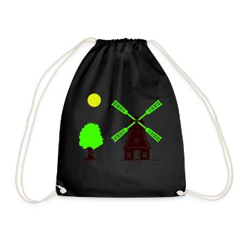 Windmill Tree - Drawstring Bag - black - Front
