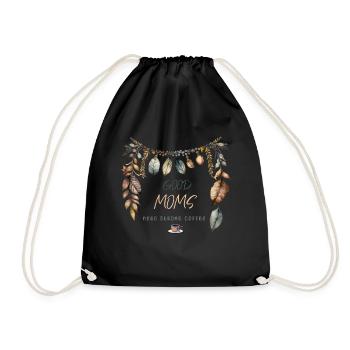 Good Moms need strong Coffee, Boho design - Drawstring Bag - black - Front