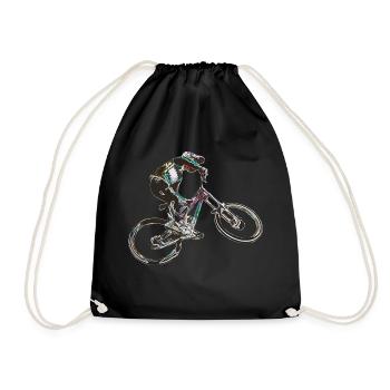 MTB downhill - Drawstring Bag - black - Front