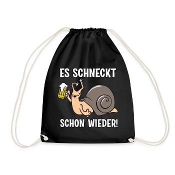 Es schneckt schon wieder - Turnbeutel - Schwarz - Vorne