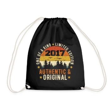 Original 2017 Authentic Birthday Gift 2017 - Drawstring Bag - black - Front