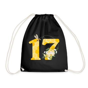 17th Anniversary Bee - Drawstring Bag - black - Front