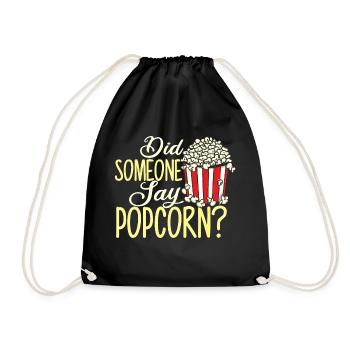 Did Someone Say Popcorn - Popcorn Lover Caramel - Drawstring Bag - black - Front