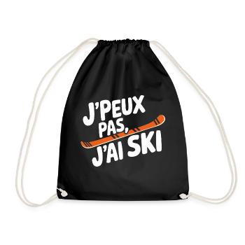 J'peux pas, j'ai ski - Sac de sport léger - noir - Devant