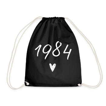 1984 Heart Anniversary - Drawstring Bag - black - Front