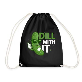 Dill With It Pickle Vegan Cucumber - Drawstring Bag - black - Front