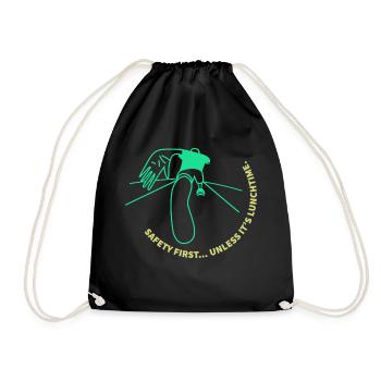 Fun Gift for Electrician spark Motto - Drawstring Bag - black - Front