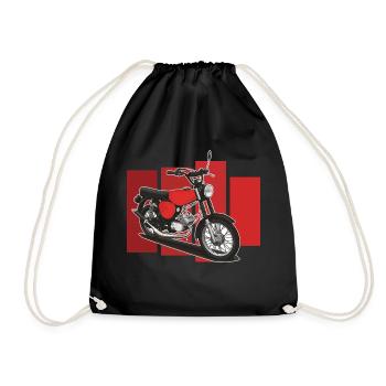 S51 (red) // Illustration - Drawstring Bag - black - Front
