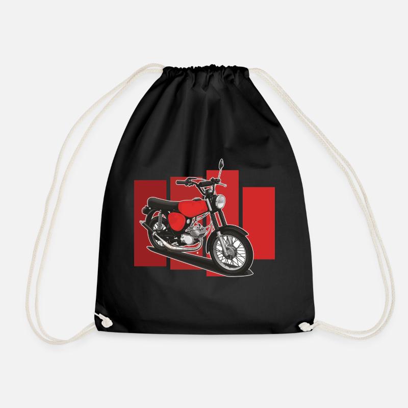 S51 (red) // Illustration - Drawstring Bag - black