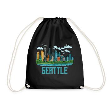 seattle stadt - Turnbeutel - Schwarz - Vorne