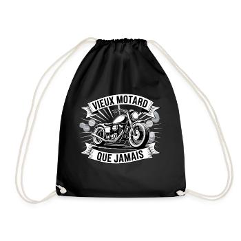 old biker than ever - Drawstring Bag - black - Front