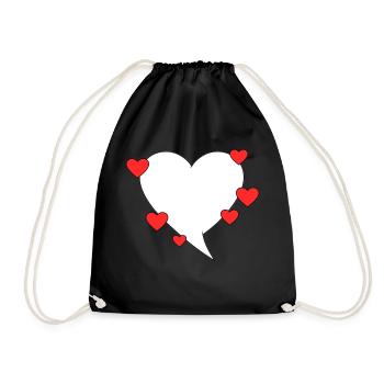 Bulle de dialogue avec des cœurs - Sac de sport léger - noir - Devant