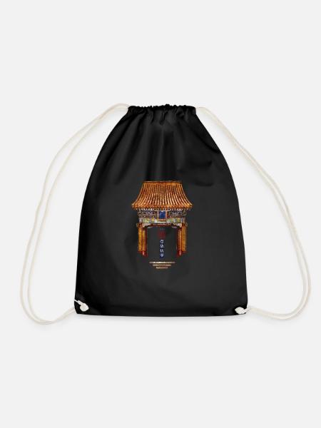 Chinese Style_1750 Paiyun Summerpalace - Drawstring Bag - black