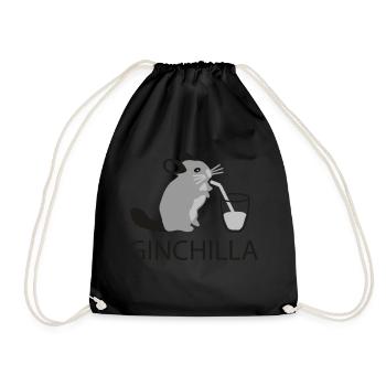 Ginchilla for Gin Chiller - Drawstring Bag - black - Front