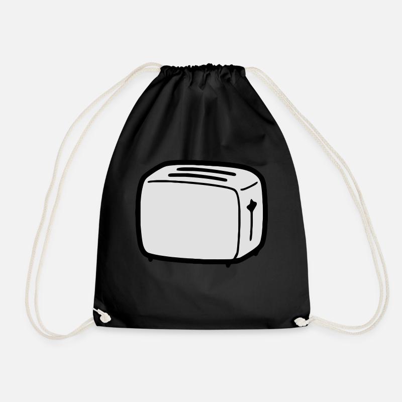toaster - Drawstring Bag - black