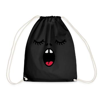 face à la chanteuse / singer face (3c) - Sac de sport léger - noir - Devant