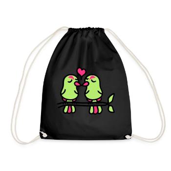 oiseaux dans l'amour 3 - Sac de sport léger - noir - Devant