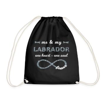 Me & my Labrador Hundeliebhaber Infinity Glitzer 8 - Turnbeutel - Schwarz - Vorne