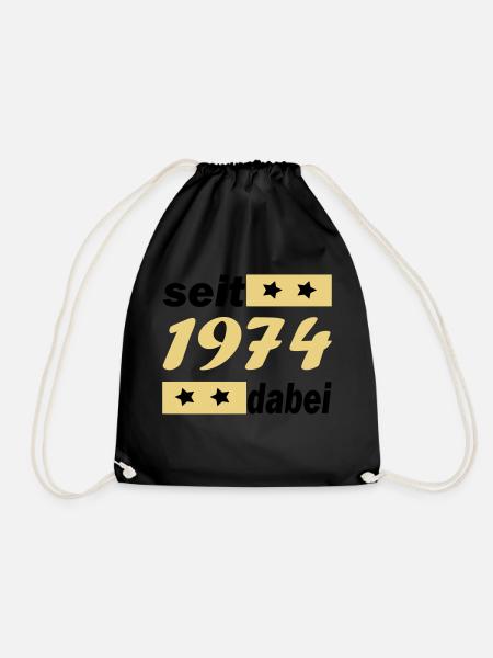 seit 1974 dabei / Jahrgang 1974 / 74 - Turnbeutel - Schwarz