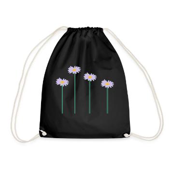 blumen - Drawstring Bag - black - Front