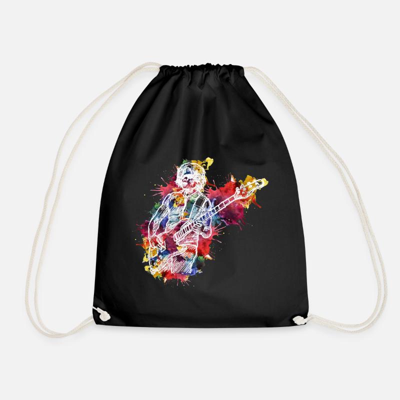 Abstract guitar art - Drawstring Bag - black