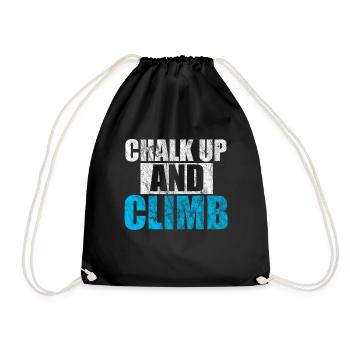 Climbing and Bouldering Shirt - Chalk Up and Climb - Drawstring Bag - black - Front