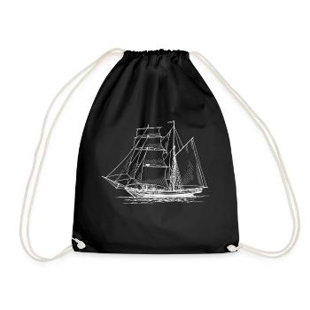 Bateau voilier - Sac de sport léger - noir - Devant