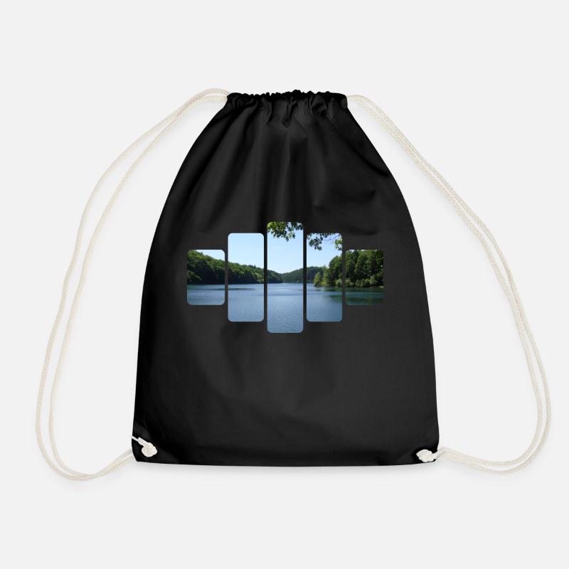 Lonely lake - Drawstring Bag - black