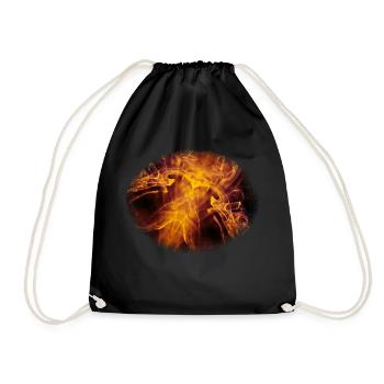 burning inside - Drawstring Bag - black - Front