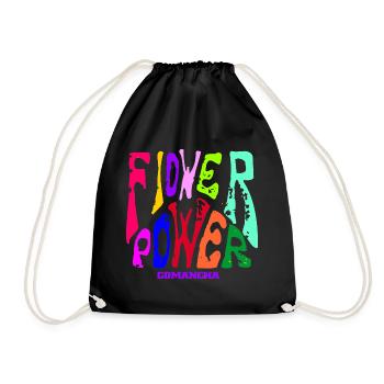 flower power - Sac de sport léger - noir - Devant