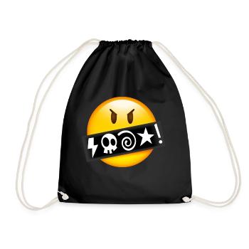 Smiley Swearing - Drawstring Bag - black - Front